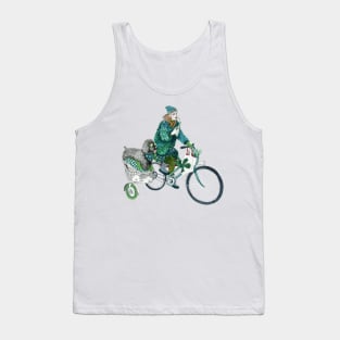 Girl with her poodle on tricycle Tank Top